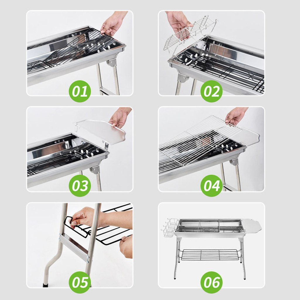 BBQ Grill Barbecue Set Charcoal Kabob Stove Portable Foldable Camping Picnic-Home &amp; Garden &gt; BBQ-PEROZ Accessories