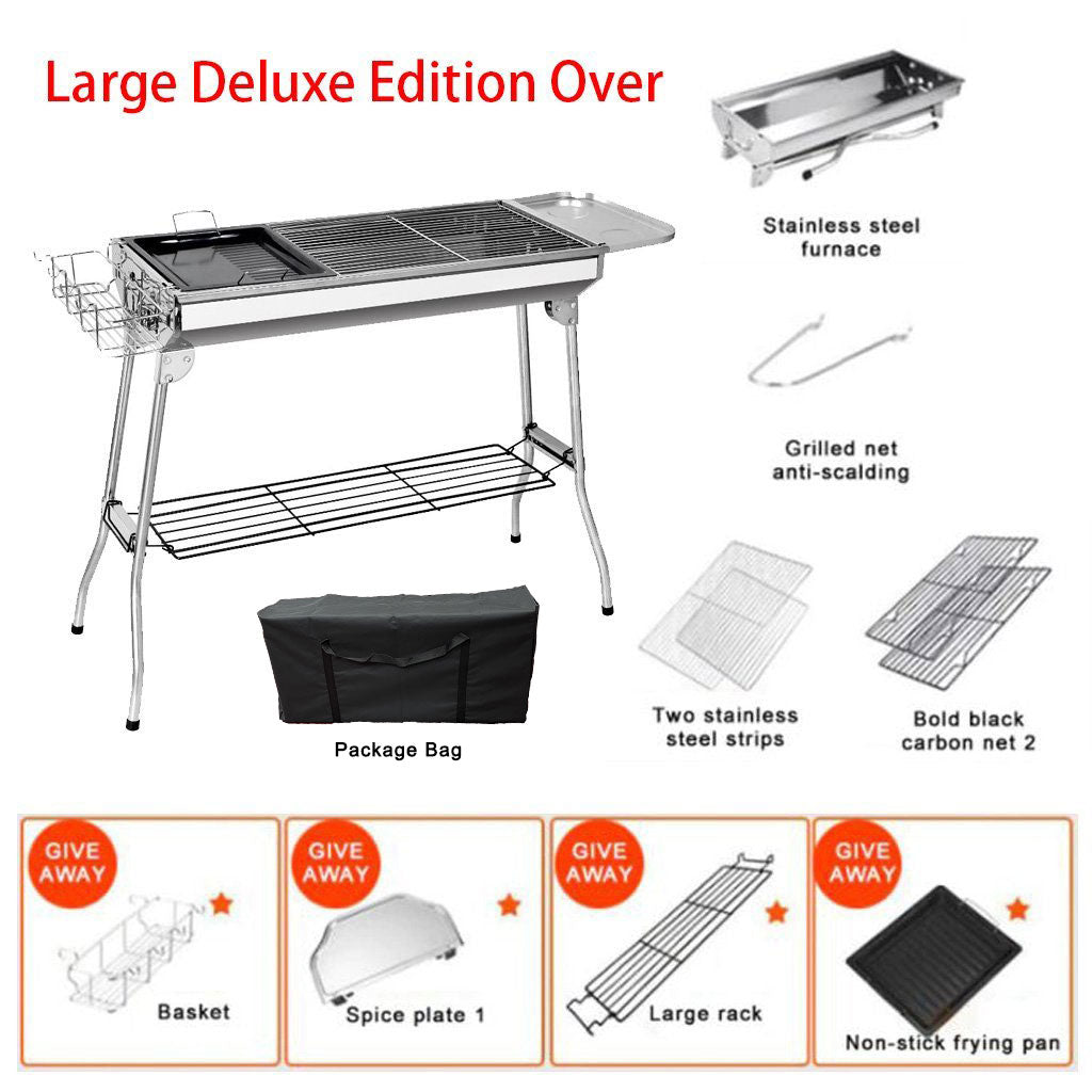 BBQ Grill Barbecue Set Charcoal Kabob Stove Portable Foldable Camping Picnic-Home &amp; Garden &gt; BBQ-PEROZ Accessories