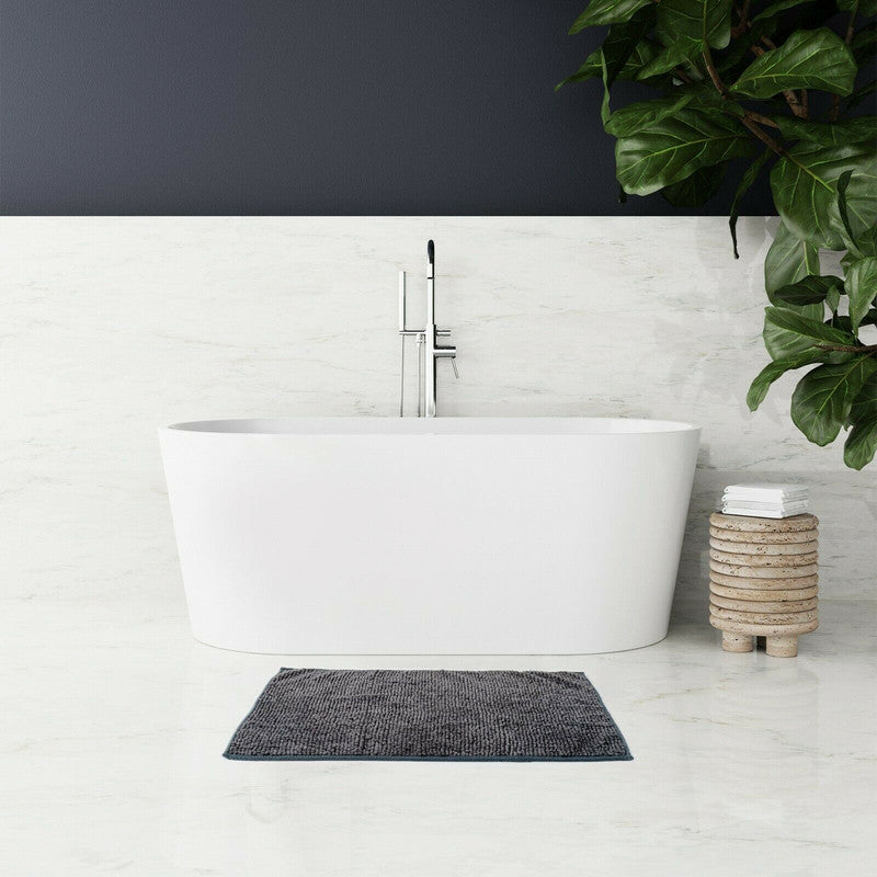 Microfiber Shower &amp; Bathroom Bath Mat Non Slip Soft Pile Design (Dark Grey)-Home &amp; Garden &gt; Bathroom Accessories-PEROZ Accessories