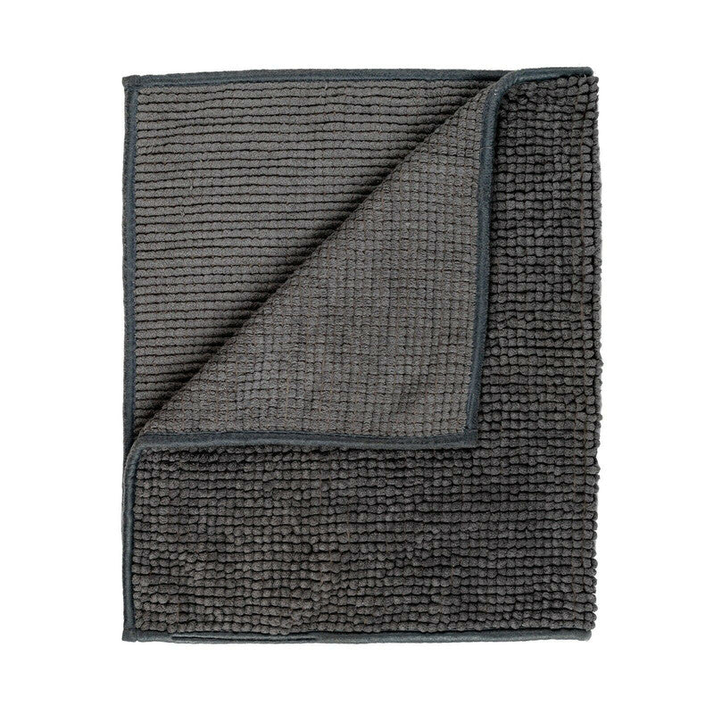 Microfiber Shower &amp; Bathroom Bath Mat Non Slip Soft Pile Design (Dark Grey)-Home &amp; Garden &gt; Bathroom Accessories-PEROZ Accessories