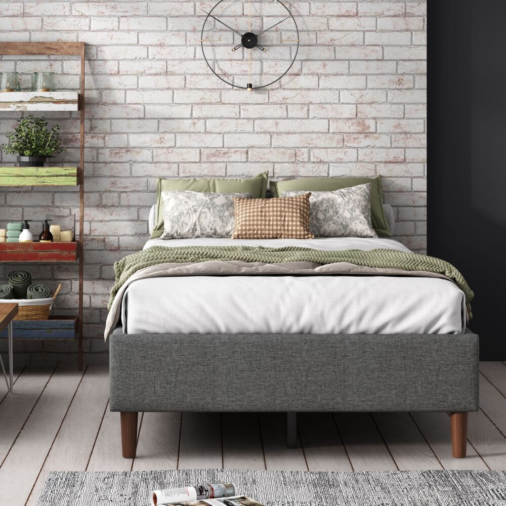 Bed Frame Mattress Foundation (Dark Grey) &amp;
