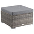 Outdoor wicker ottoman in Grey-Ottomans-PEROZ Accessories