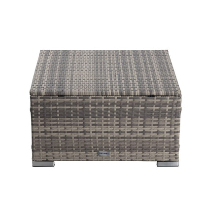 Outdoor wicker ottoman in Grey-Ottomans-PEROZ Accessories