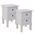 French Bedside Table Nightstand White Set of 2-Furniture > Bedroom-PEROZ Accessories