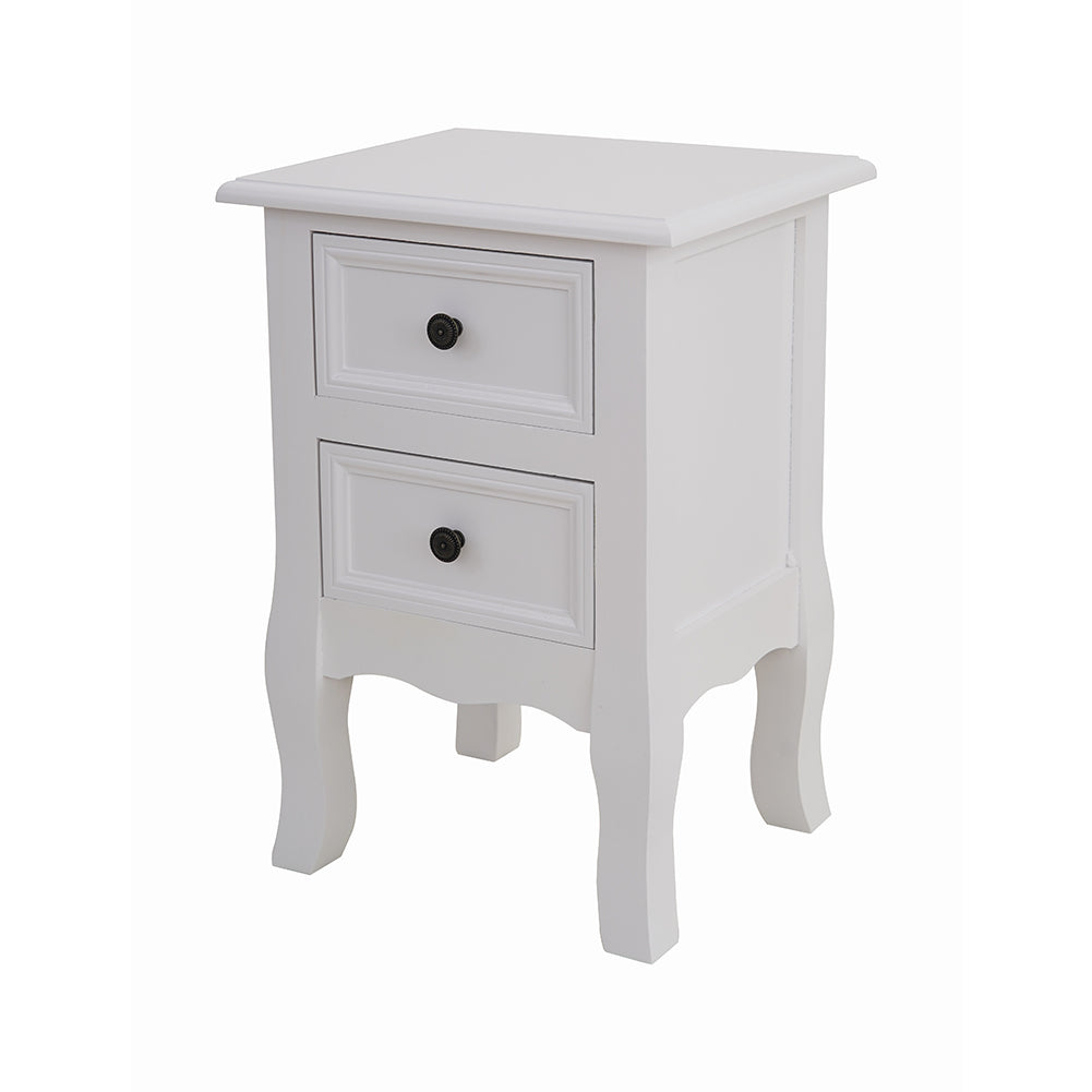 French Bedside Table Nightstand White Set of 2-Furniture &gt; Bedroom-PEROZ Accessories