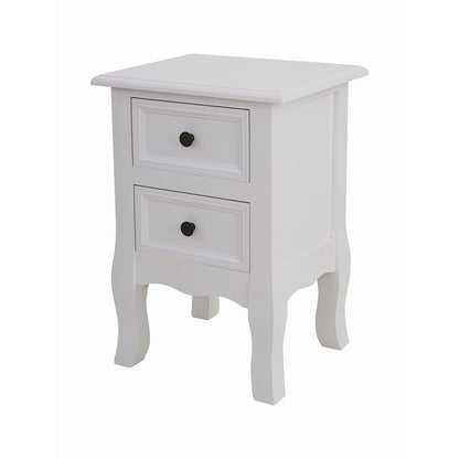French Bedside Table Nightstand White Set of 2-Furniture &gt; Bedroom-PEROZ Accessories