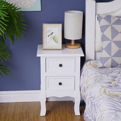 French Bedside Table Nightstand White Set of 2-Furniture &gt; Bedroom-PEROZ Accessories