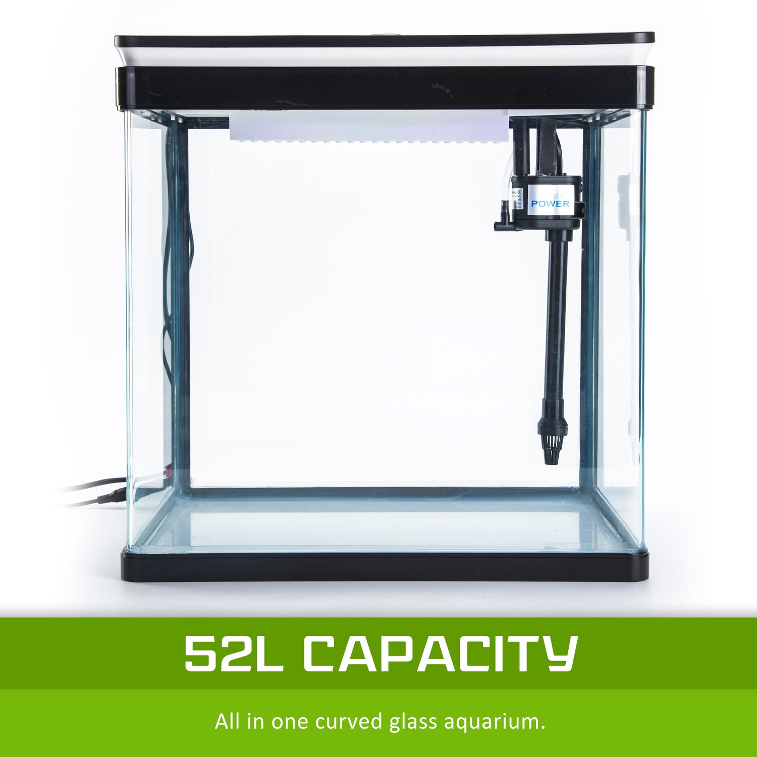 Dynamic Power Aquarium Fish Tank 52L Curved Glass RGB LED-Pet Care &gt; Aquarium-PEROZ Accessories