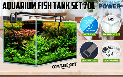 Dynamic Power Aquarium Fish Tank 70L Starfire Glass-Pet Care &gt; Aquarium-PEROZ Accessories