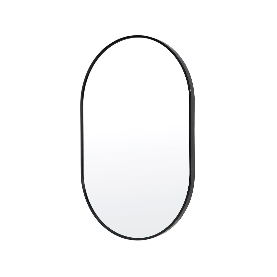 La Bella Black Wall Mirror Oval Aluminum Frame Makeup Decor Bathroom Vanity 50 x 75cm-Health &amp; Beauty &gt; Makeup Mirrors-PEROZ Accessories