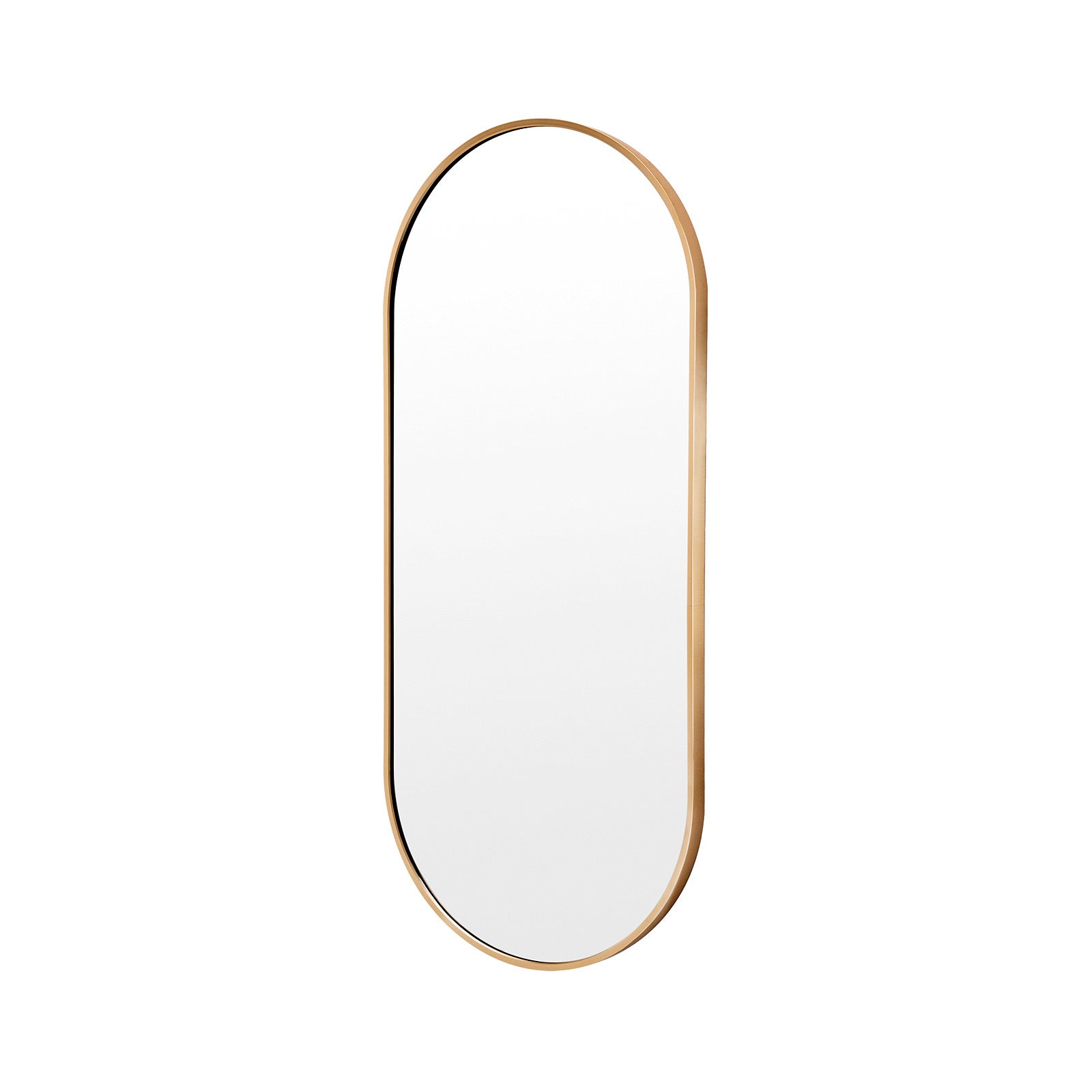 La Bella Gold Wall Mirror Oval Aluminum Frame Makeup Decor Bathroom Vanity 45x100cm-Health &amp; Beauty &gt; Makeup Mirrors-PEROZ Accessories