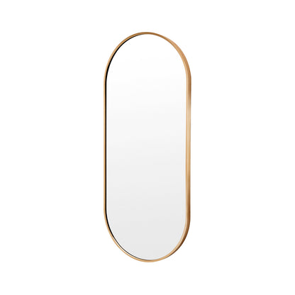 La Bella Gold Wall Mirror Oval Aluminum Frame Makeup Decor Bathroom Vanity 45x100cm-Health &amp; Beauty &gt; Makeup Mirrors-PEROZ Accessories