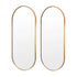 2 Set La Bella Gold Wall Mirror Oval Aluminum Frame Makeup Decor Bathroom Vanity 45x100cm-Health & Beauty > Makeup Mirrors-PEROZ Accessories
