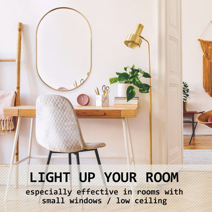 La Bella Gold Wall Mirror Oval Aluminum Frame Makeup Decor Bathroom Vanity 50 x 75cm-Health &amp; Beauty &gt; Makeup Mirrors-PEROZ Accessories