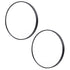 2 Set La Bella Black Wall Mirror Round Aluminum Frame Makeup Decor Bathroom Vanity 80cm-Health & Beauty > Makeup Mirrors-PEROZ Accessories