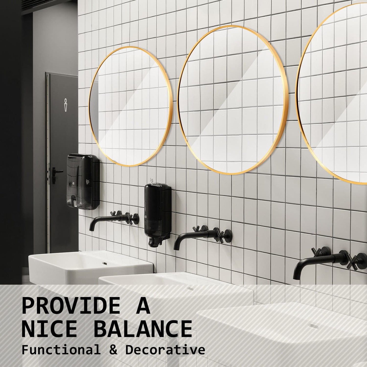 La Bella Gold Wall Mirror Round Aluminum Frame Makeup Decor Bathroom Vanity 50cm-Health &amp; Beauty &gt; Makeup Mirrors-PEROZ Accessories