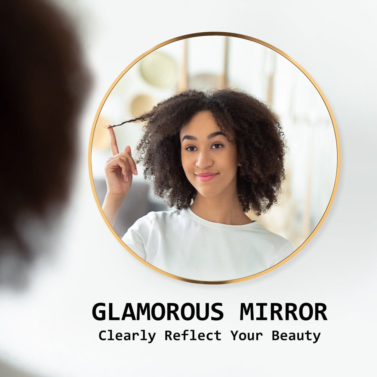 La Bella Gold Wall Mirror Round Aluminum Frame Makeup Decor Bathroom Vanity 70cm-Health &amp; Beauty &gt; Makeup Mirrors-PEROZ Accessories