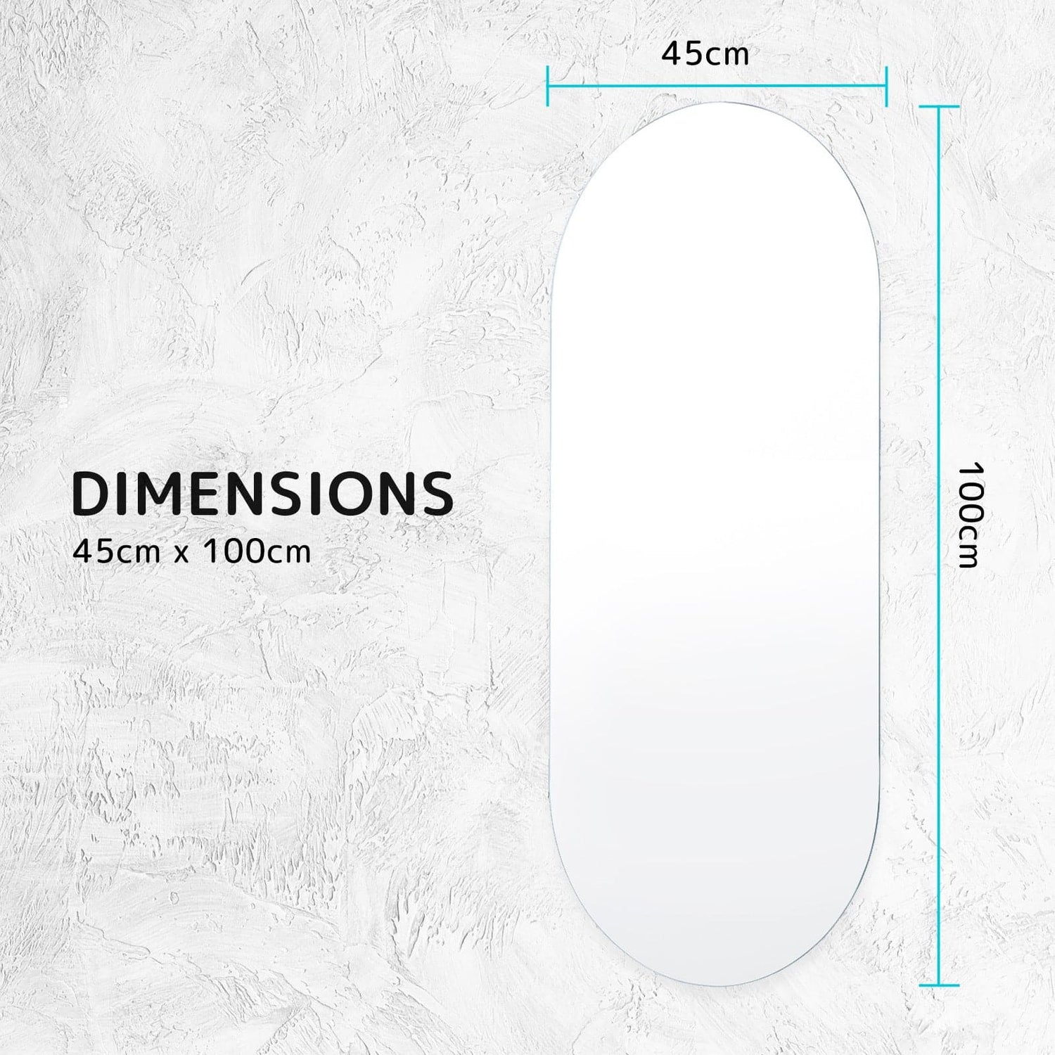 La Bella LED Wall Mirror Oval Touch Anti-Fog Makeup Decor Bathroom Vanity 45 x 100cm-Health &amp; Beauty &gt; Makeup Mirrors-PEROZ Accessories