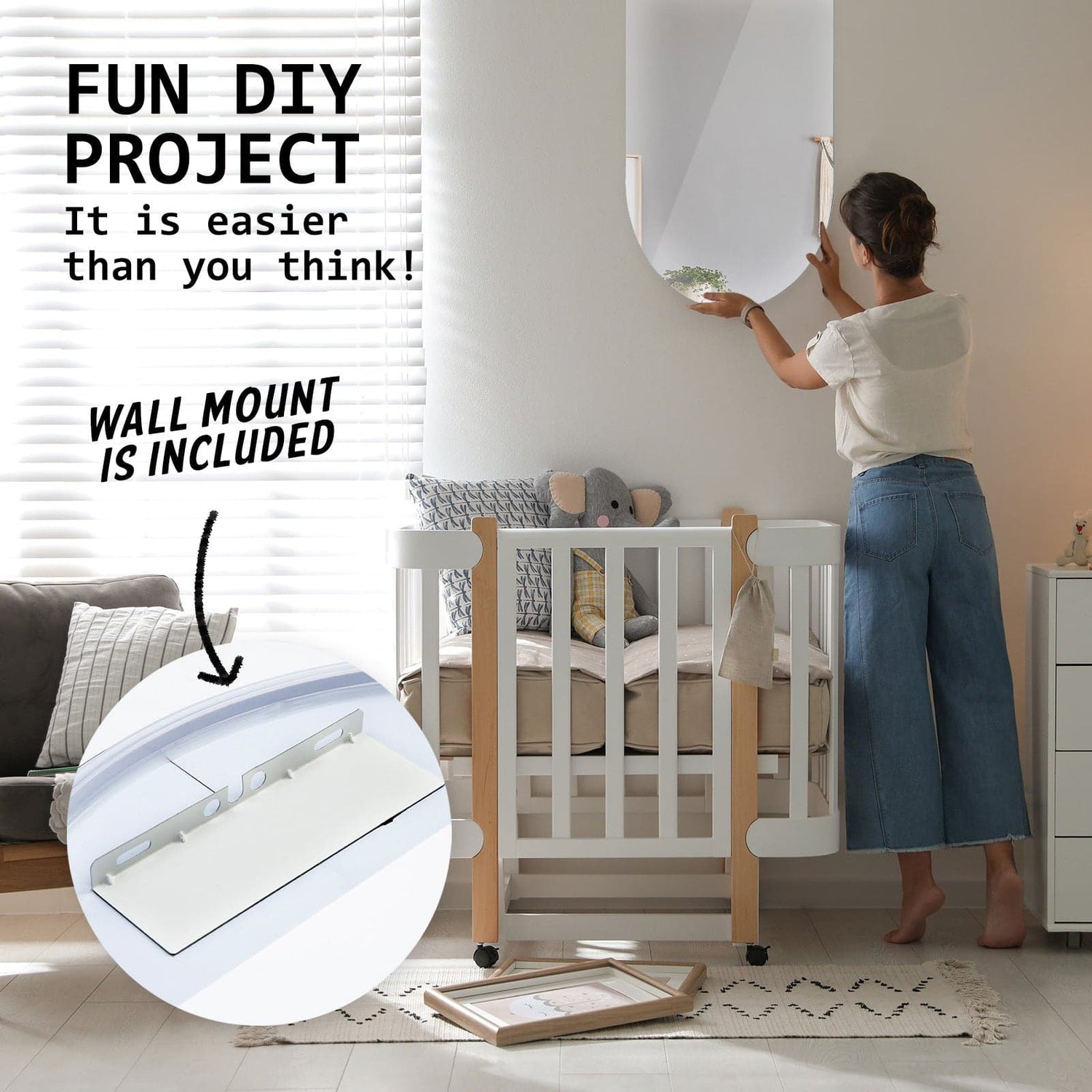 La Bella LED Wall Mirror Oval Touch Anti-Fog Makeup Decor Bathroom Vanity 45 x 100cm-Health &amp; Beauty &gt; Makeup Mirrors-PEROZ Accessories