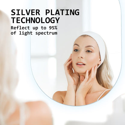 La Bella LED Wall Mirror Oval Touch Anti-Fog Makeup Decor Bathroom Vanity 50 x 75cm-Health &amp; Beauty &gt; Makeup Mirrors-PEROZ Accessories