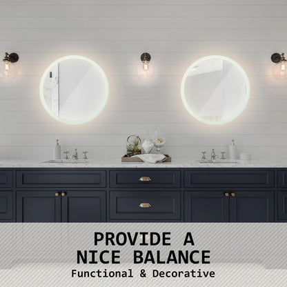 La Bella LED Wall Mirror Round Touch Anti-Fog Makeup Decor Bathroom Vanity 50cm-Health &amp; Beauty &gt; Makeup Mirrors-PEROZ Accessories