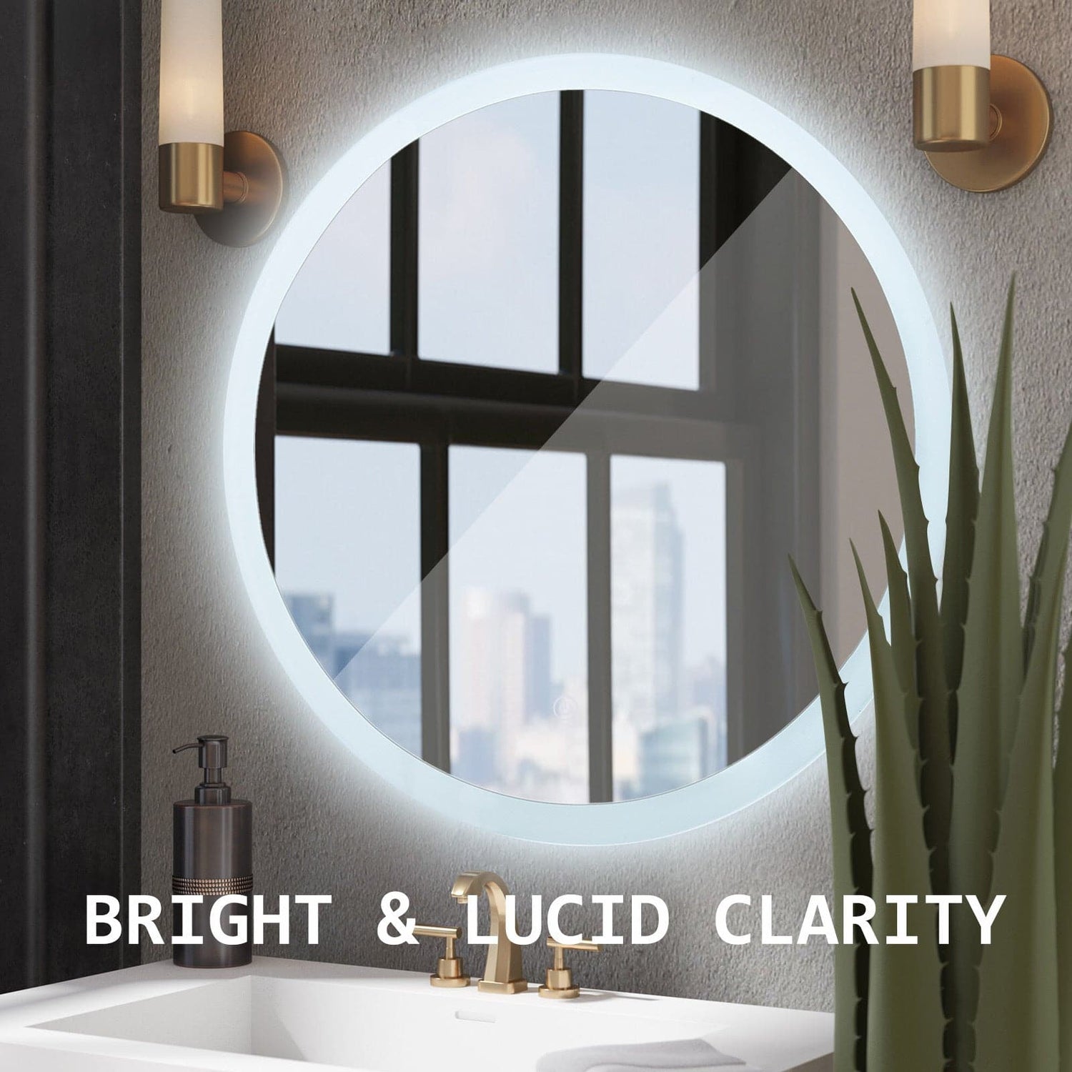 La Bella LED Wall Mirror Round Touch Anti-Fog Makeup Decor Bathroom Vanity 70cm-Health &amp; Beauty &gt; Makeup Mirrors-PEROZ Accessories