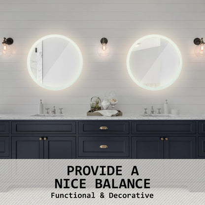 La Bella LED Wall Mirror Round Touch Anti-Fog Makeup Decor Bathroom Vanity 70cm-Health &amp; Beauty &gt; Makeup Mirrors-PEROZ Accessories