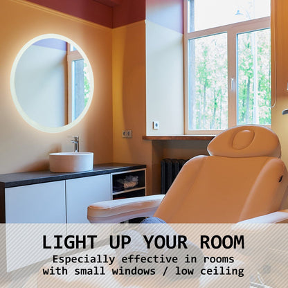 La Bella LED Wall Mirror Round Touch Anti-Fog Makeup Decor Bathroom Vanity 70cm-Health &amp; Beauty &gt; Makeup Mirrors-PEROZ Accessories