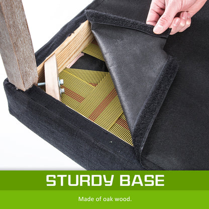 La Bella Black (Charcoal) French Provincial Dining Chair Amour Oak Leg-Furniture &gt; Bar Stools &amp; Chairs-PEROZ Accessories