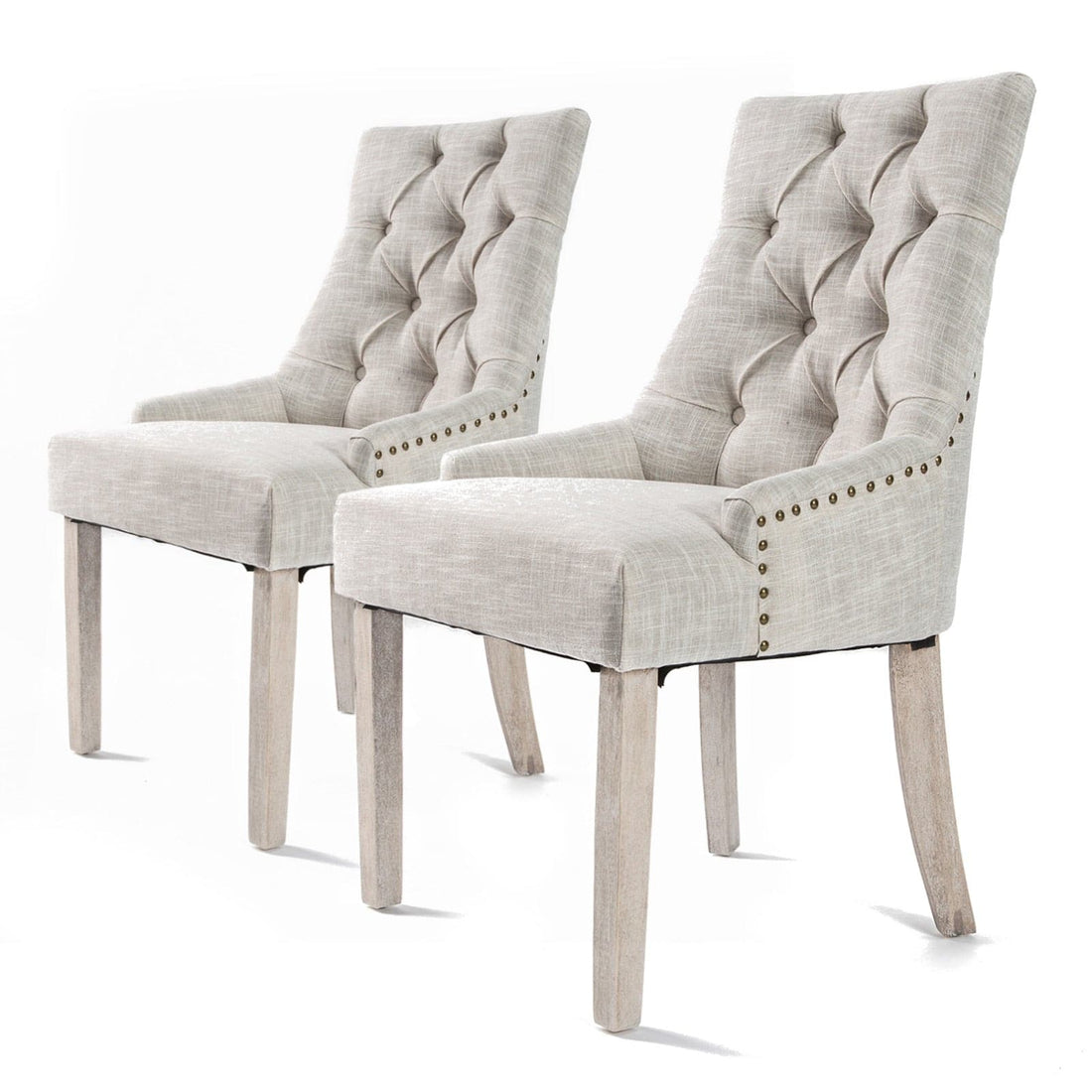 La Bella 2 Set Cream French Provincial Dining Chair Amour Oak Leg-Furniture &gt; Bar Stools &amp; Chairs-PEROZ Accessories