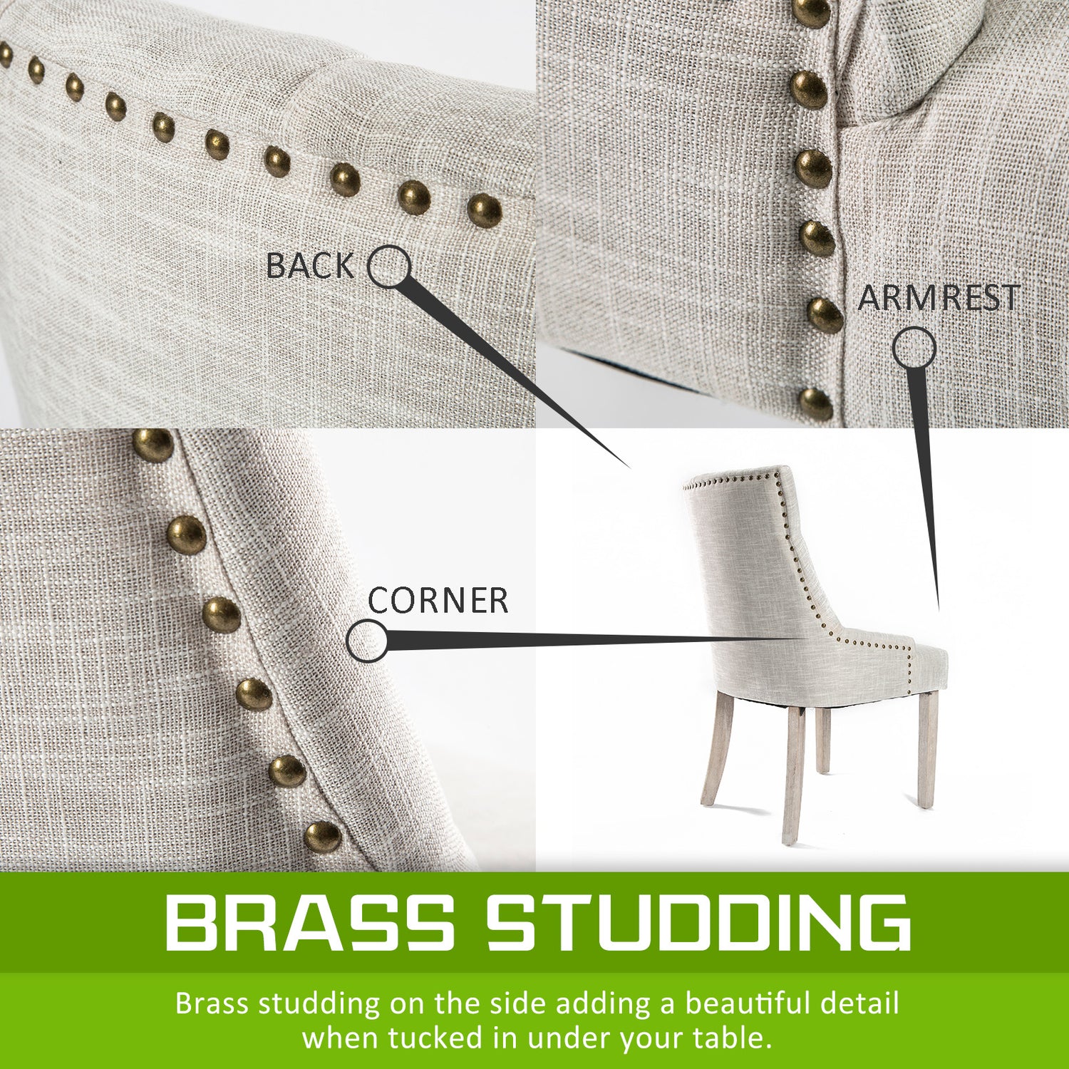 La Bella 4 Set Cream French Provincial Dining Chair Amour Oak Leg-Furniture &gt; Bar Stools &amp; Chairs-PEROZ Accessories