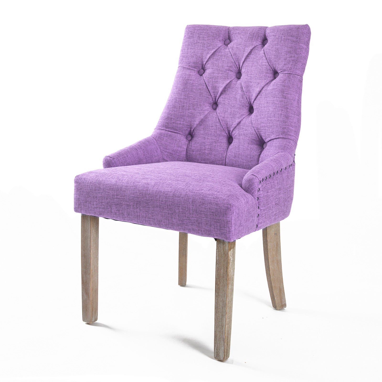 La Bella Violet French Provincial Dining Chair Amour Oak Leg-Furniture &gt; Bar Stools &amp; Chairs-PEROZ Accessories