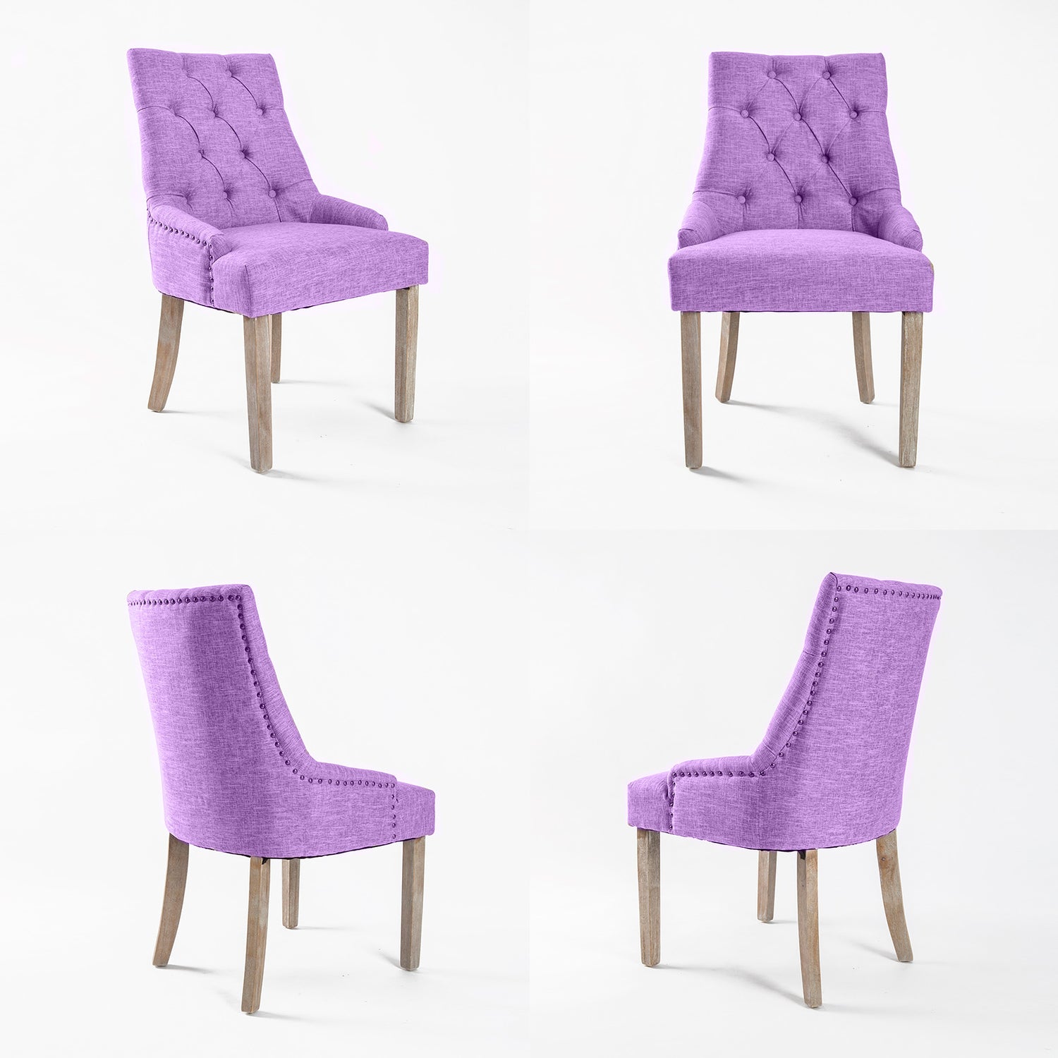 La Bella Violet French Provincial Dining Chair Amour Oak Leg-Furniture &gt; Bar Stools &amp; Chairs-PEROZ Accessories