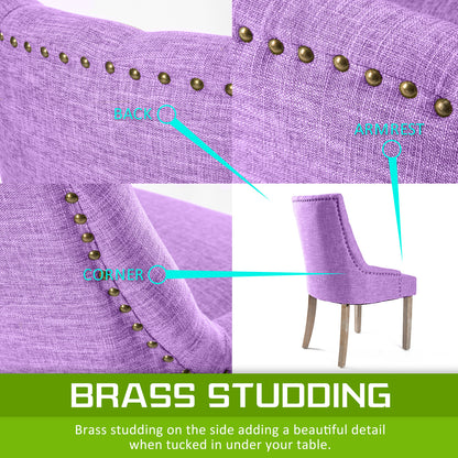 La Bella Violet French Provincial Dining Chair Amour Oak Leg-Furniture &gt; Bar Stools &amp; Chairs-PEROZ Accessories