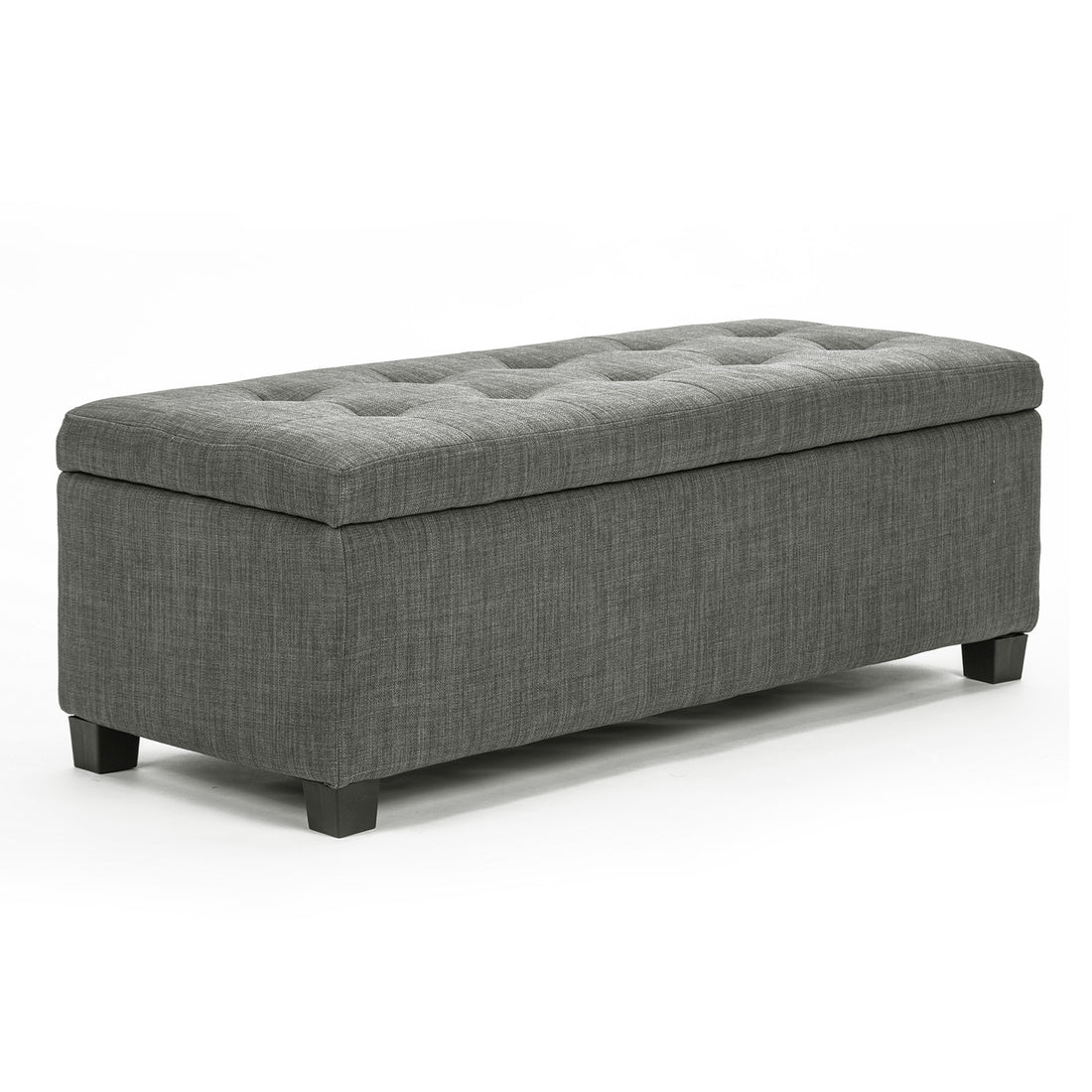 La Bella 102cm Dark Grey Storage Ottoman Stool Fabric-Ottomans-PEROZ Accessories
