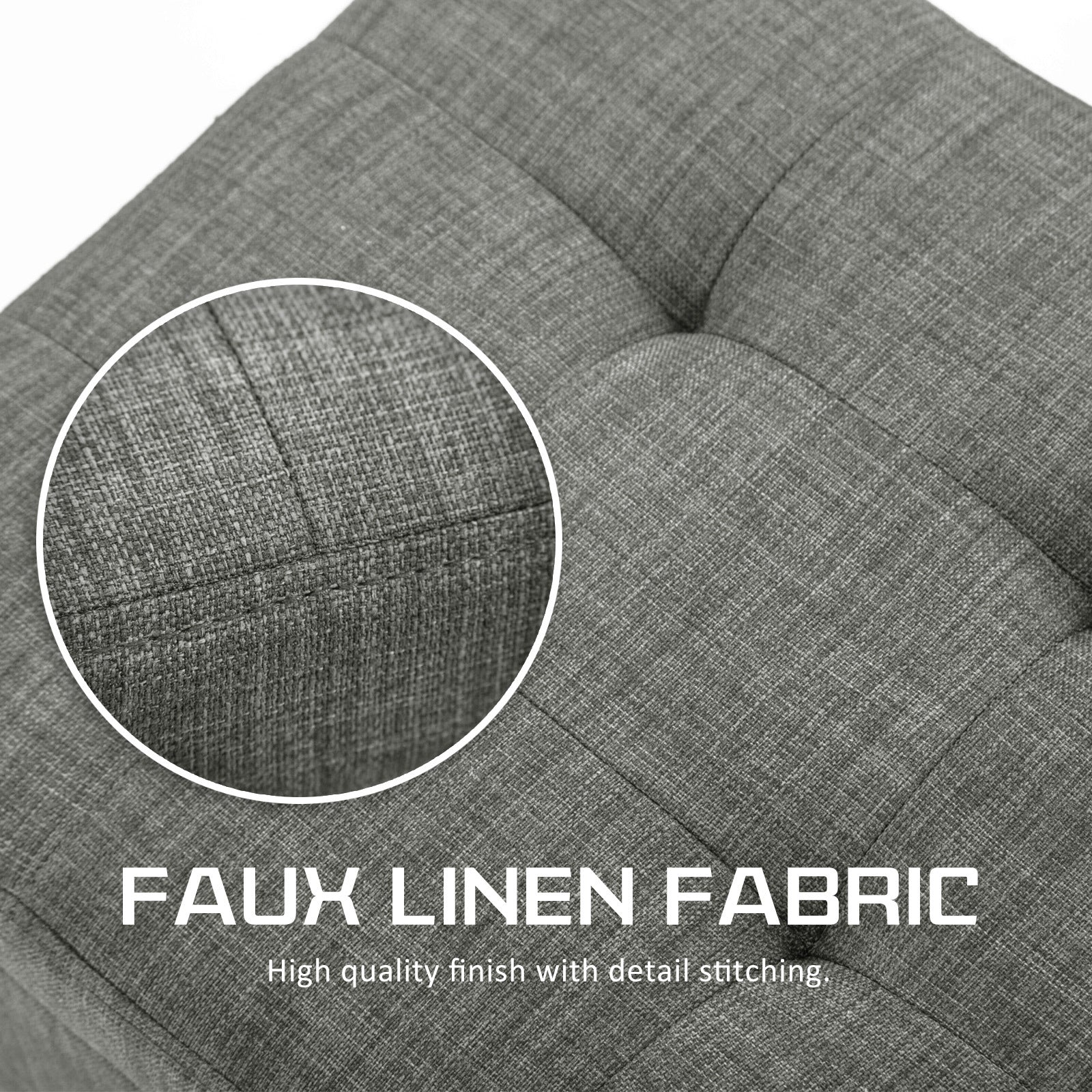 La Bella 102cm Dark Grey Storage Ottoman Stool Fabric-Ottomans-PEROZ Accessories