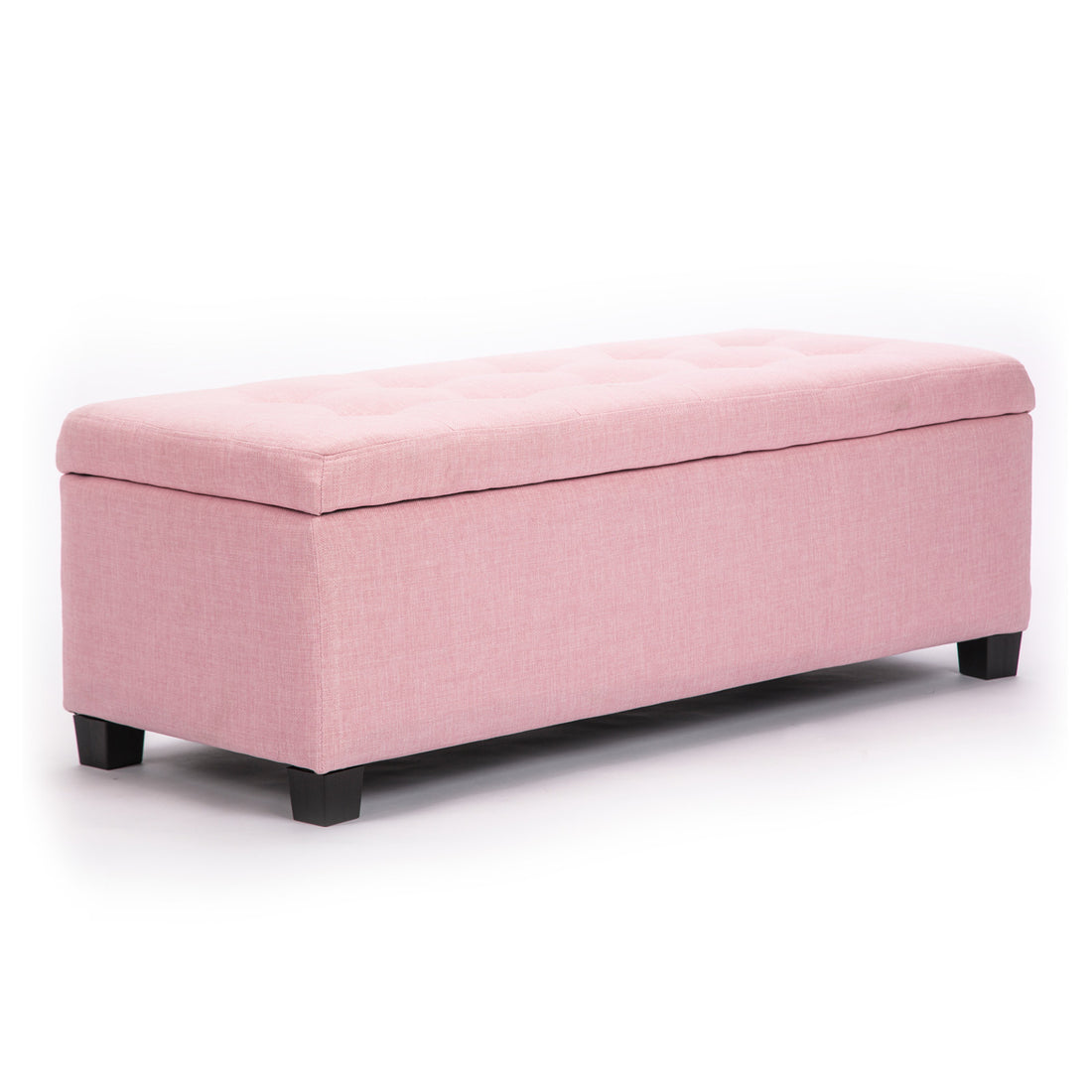 La Bella 102cm Pink Storage Ottoman Stool Fabric-Ottomans-PEROZ Accessories