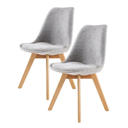 La Bella 2 Set Grey Retro Dining Cafe Chair Padded Seat-Furniture &gt; Bar Stools &amp; Chairs-PEROZ Accessories