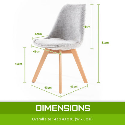 La Bella 2 Set Grey Retro Dining Cafe Chair Padded Seat-Furniture &gt; Bar Stools &amp; Chairs-PEROZ Accessories