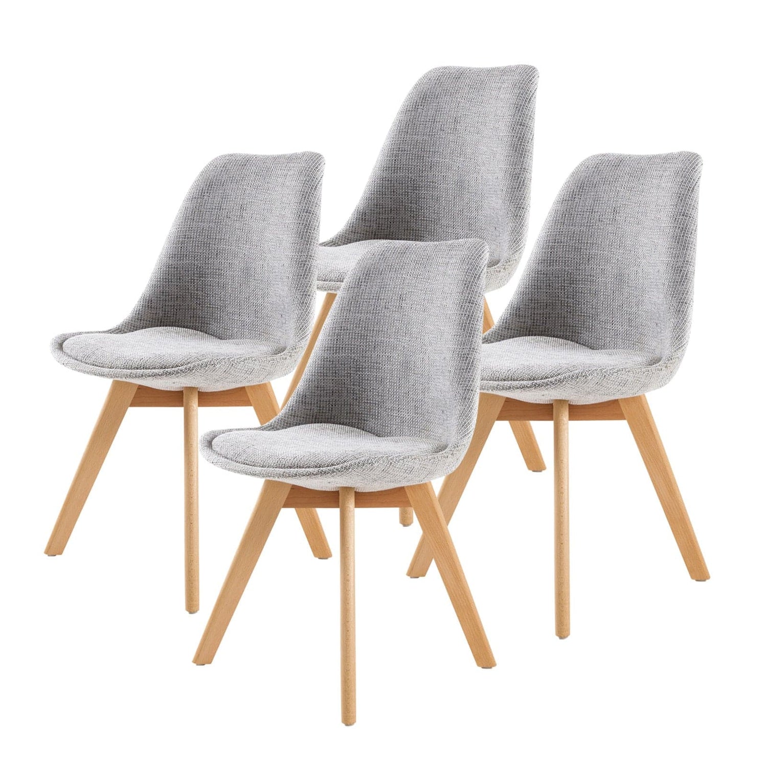 La Bella 4 Set Grey Retro Dining Cafe Chair Padded Seat-Furniture &gt; Bar Stools &amp; Chairs-PEROZ Accessories