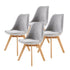 La Bella 4 Set Grey Retro Dining Cafe Chair Padded Seat-Furniture > Bar Stools & Chairs-PEROZ Accessories