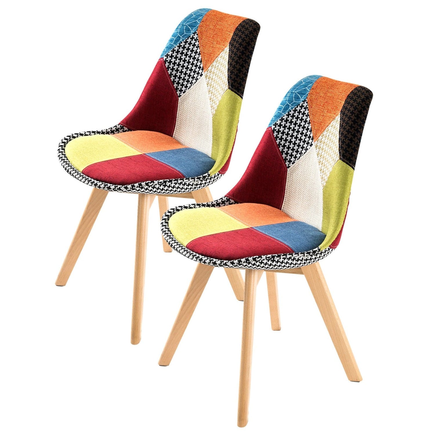 La Bella 2 Set Multi Colour Retro Dining Cafe Chair Padded Seat-Furniture &gt; Bar Stools &amp; Chairs-PEROZ Accessories