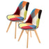 La Bella 2 Set Multi Colour Retro Dining Cafe Chair Padded Seat-Furniture > Bar Stools & Chairs-PEROZ Accessories