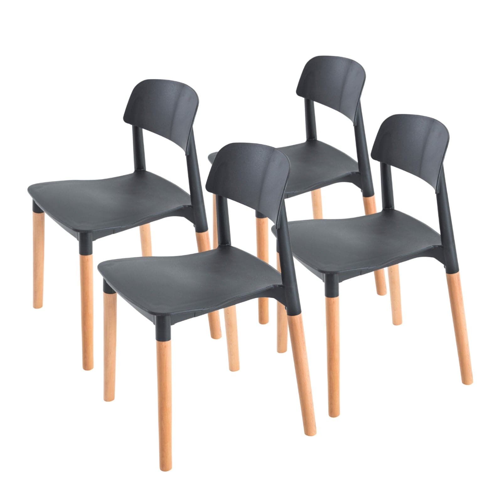 La Bella 4 Set Black Retro Belloch Stackable Dining Cafe Chair-Furniture &gt; Bar Stools &amp; Chairs-PEROZ Accessories