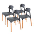 La Bella 4 Set Black Retro Belloch Stackable Dining Cafe Chair-Furniture > Bar Stools & Chairs-PEROZ Accessories