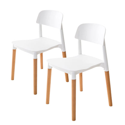 La Bella 2 Set White Retro Belloch Stackable Dining Cafe Chair-Furniture &gt; Bar Stools &amp; Chairs-PEROZ Accessories