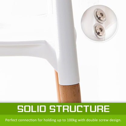 La Bella 2 Set White Retro Belloch Stackable Dining Cafe Chair-Furniture &gt; Bar Stools &amp; Chairs-PEROZ Accessories