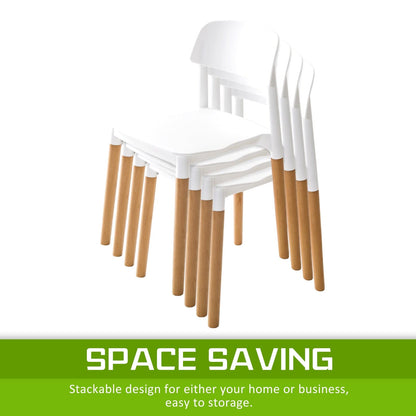 La Bella 2 Set White Retro Belloch Stackable Dining Cafe Chair-Furniture &gt; Bar Stools &amp; Chairs-PEROZ Accessories