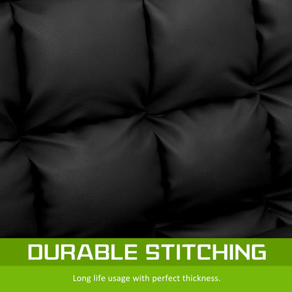 La Bella Double Seat Couch Bed Black Sofa Gemini Leather-Furniture &gt; Sofas-PEROZ Accessories