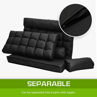 La Bella Double Seat Couch Bed Black Sofa Gemini Leather-Furniture &gt; Sofas-PEROZ Accessories